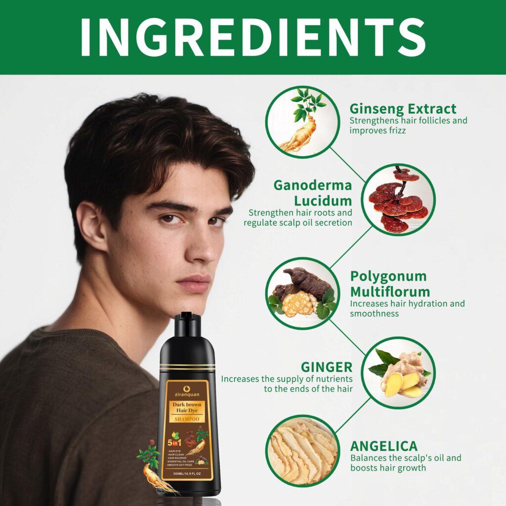 ziranquan dark brown hair dye shampoo