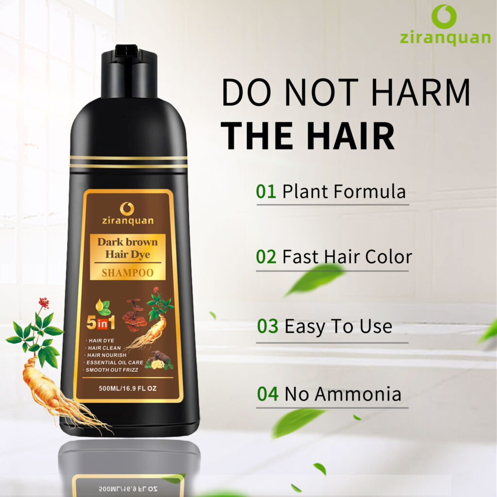 ziranquan dark brown hair dye shampoo