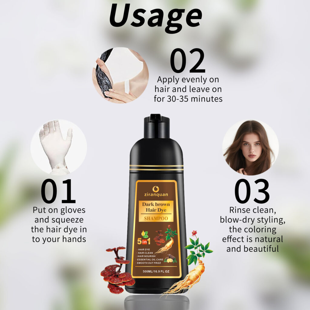 ziranquan dark brown hair dye shampoo